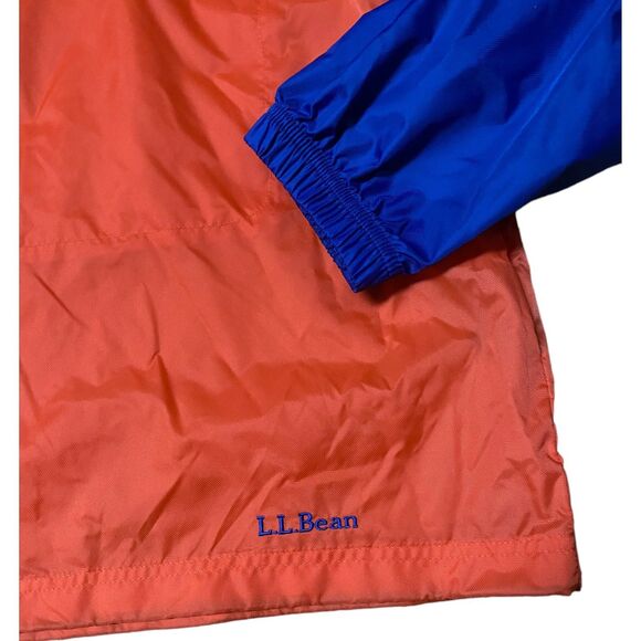 LL Bean kid's size 10-12 M 1/4 zip hooded windbreaker/rain nylon coat jacket - Picture 3 of 6